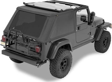 Bestop® 56821-35 Black Diamond Trektop™ NX Complete Replacement Soft Top with No Doors Included- Tinted Windows- 2004-2006 Jeep Wrangler Unlimited