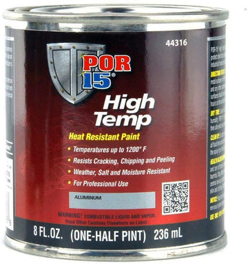POR-15 44316 Aluminum High Temperature Paint - 8 fl. oz. 236 ml (Pack of 1) Aluminum
