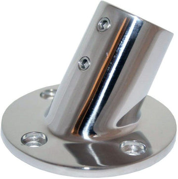WHITECAP 1" OD 60 DEGREE ROUND BASE SS RAIL FITTING