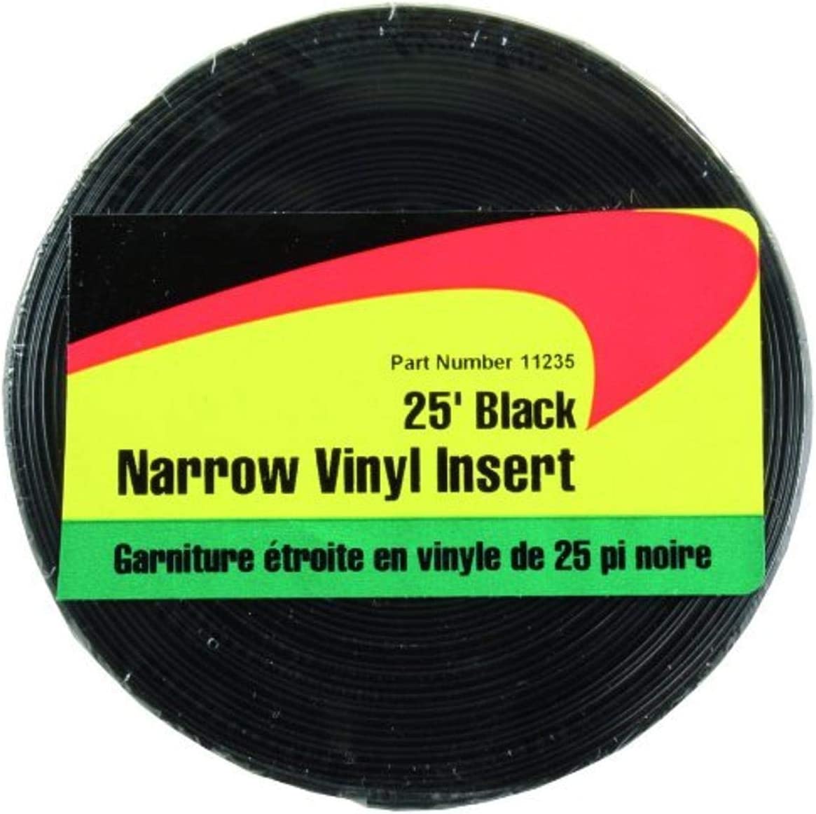 JR Products 11235 Black 25' Narrow Vinyl Insert