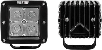 Westin 09-12200B-PR Black LED Auxiliary Light Set (Hyper of (2) 3.2 in. x 3 in. 5W Cree Flood beam), 1 Pack