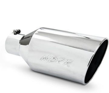 MBRP T5128 T304 Stainless Steel 4" Inlet 18" Length 8" Outer Diameter Rolled End Exhaust Tip