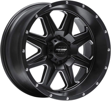 Pro Comp Wheels Recon Satin Black Milled 17X9 5X5 4.75BS Offset -6Mm Cap P/N 503432742 5163-7973