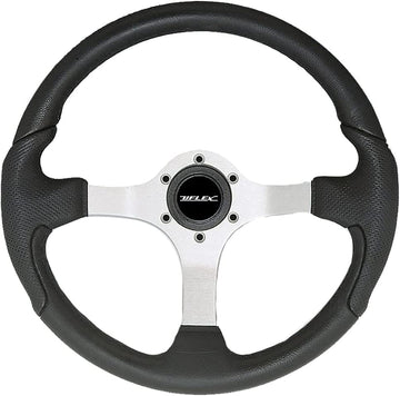 Uflex Nisida Steering Wheel 13.8" - Black Polyurethane Grip w/Black Aluminum Spokes