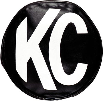 KC HiLiTES 5400 5-Inch, Round Black Vinyl Light Cover with White KC Logo, Set of 2