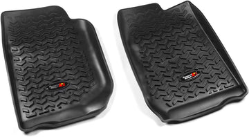 Rugged Ridge 12920.01 All-Terrain Black Front Floor Liner - Pack of 2 JK and JKU, Front Only Black