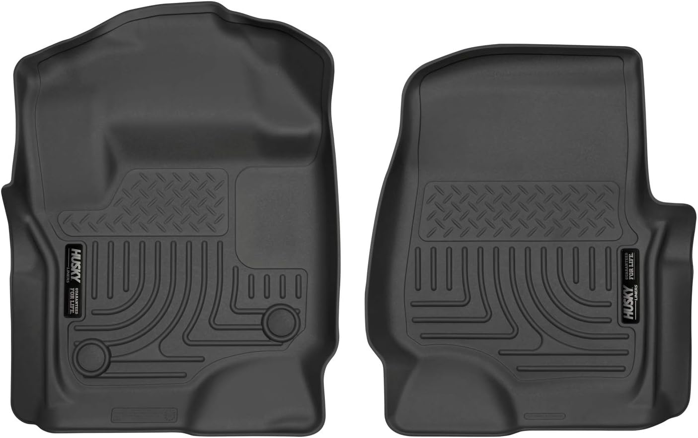 Husky Liners 13301 Front Floor Liners Fits 17-18 F250/350/450 Crew/SuperCab Crew Cab/Super Cab with CARPET Floors Weatherbeater Front Floor Mats