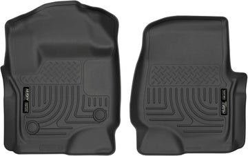 Husky Liners 13301 Front Floor Liners Fits 17-18 F250/350/450 Crew/SuperCab Crew Cab/Super Cab with CARPET Floors Weatherbeater Front Floor Mats