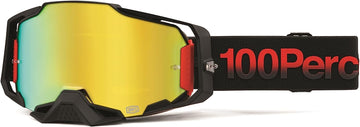 100% ARMEGA Premium Protective Sport Goggles with Ultra HD Lens & Nose Guard Tzar - Mirror Gold Lens