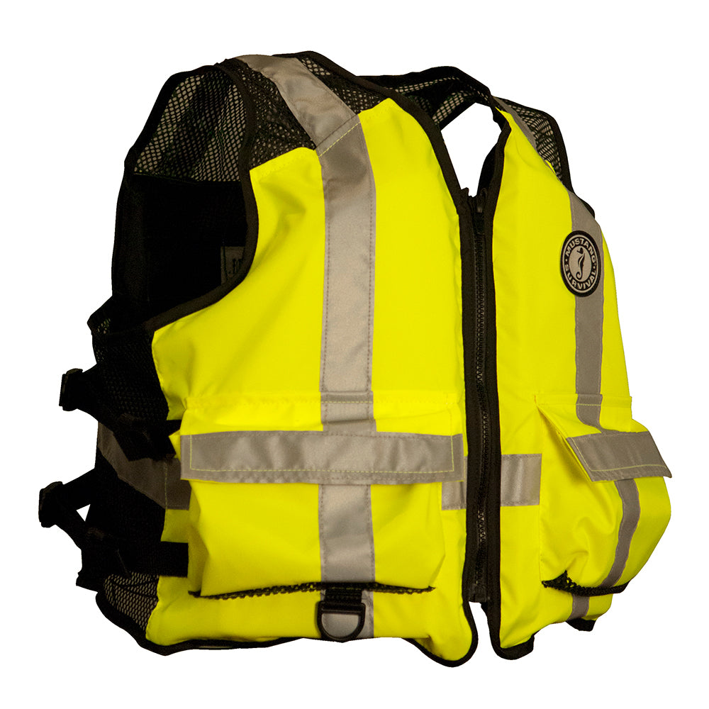 Mustang High Visibility Industrial Mesh Vest - Yellow/Black - 4XL-5XL