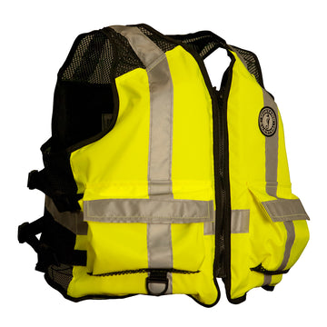 Mustang High Visibility Industrial Mesh Vest - Yellow/Black - 4XL-5XL