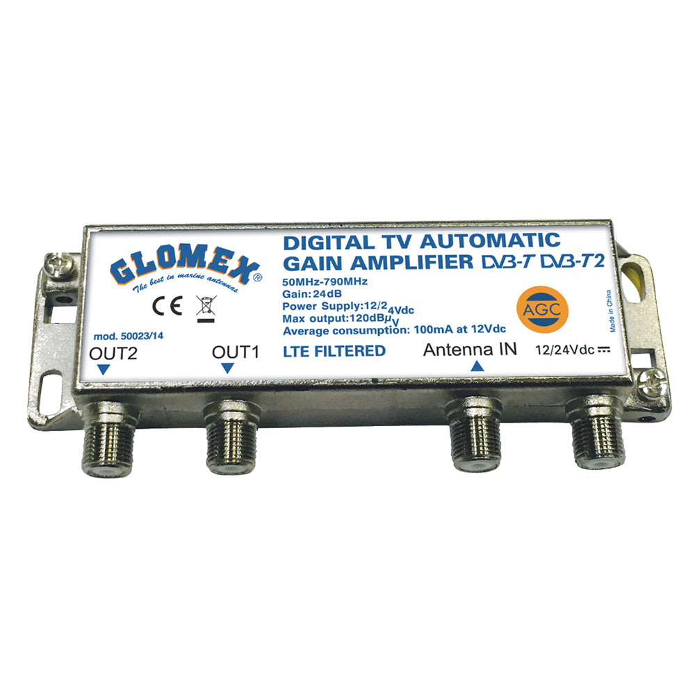Glomex Auto Gain Control Amp - 12/24VDC f/2 TV Outputs