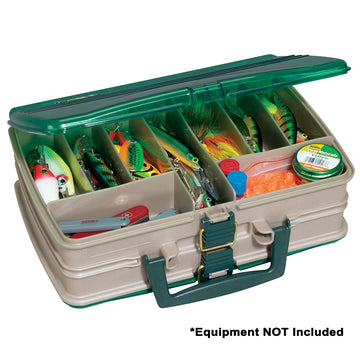 Plano Double-Sided 20-Compartment Satchel - Sandstone/Green
