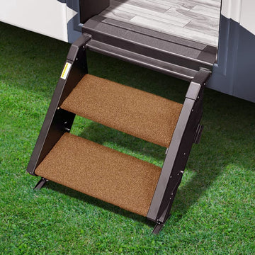 Prest-O-Fit 2-0237 Trailhead Universal RV Step Rug - 19.5" Wide, Buckskin Brown, 2-Piece Set