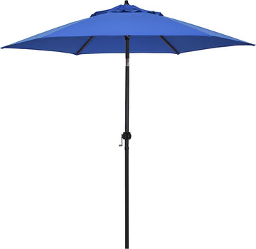 Astella 9' Rd Crank Open Tilting Market Umbrella, Pacific Blue