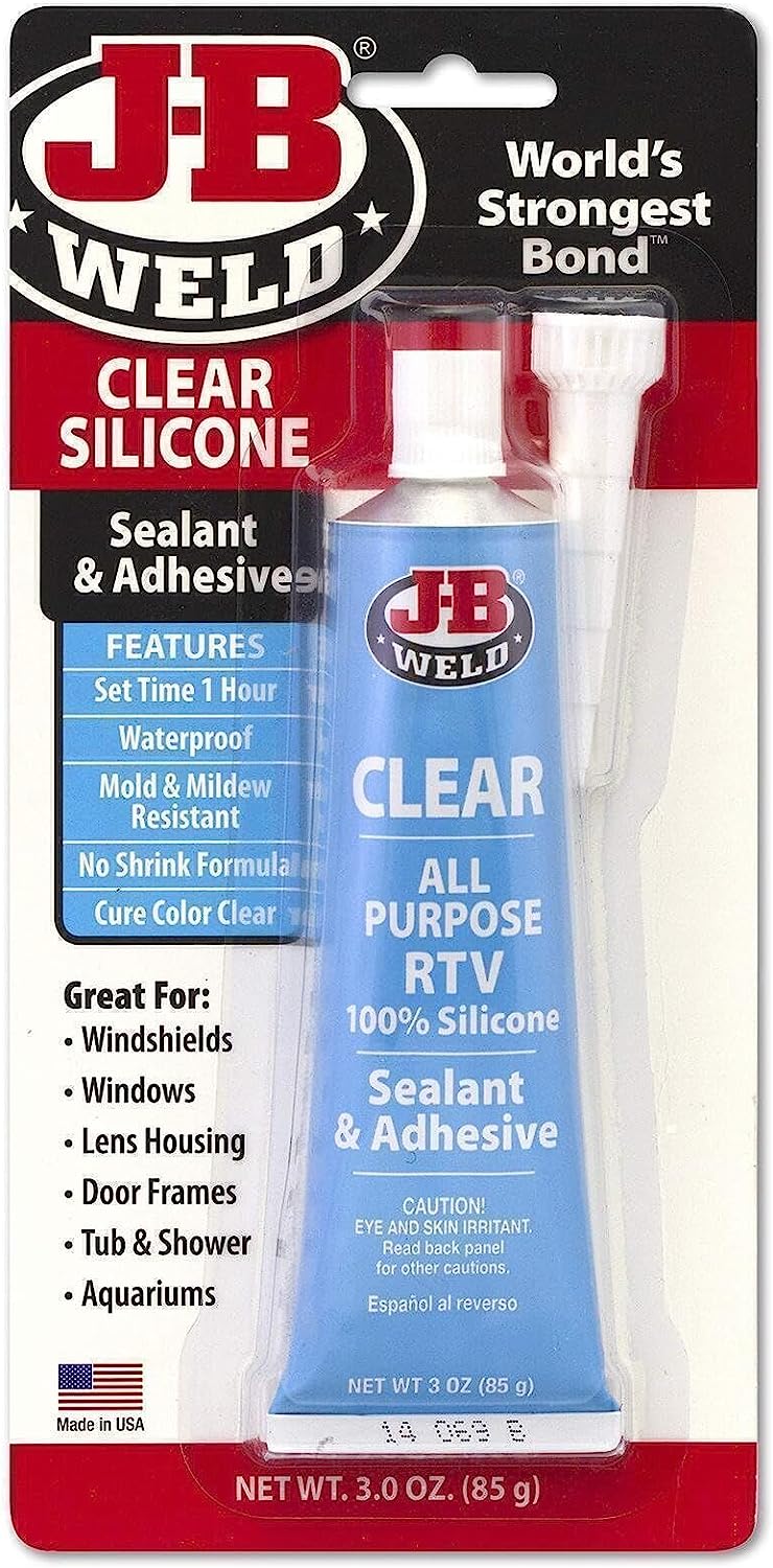 J-B Weld 31310 All-Purpose RTV Silicone Sealant and Adhesive - 3 oz. - Clear