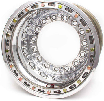 Wheel, Wide 5 XL, 15 x 14 in, 6.000 in Backspace, Wide 5 Bolt Pattern, Bead Lock, Aluminum, Polished, Each