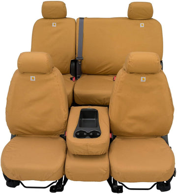 Covercraft SSC2517CABN Carhartt SeatSaver Front Row Custom Fit Seat Cover for Select Chevrolet/GMC Models - Duck Weave (Brown)