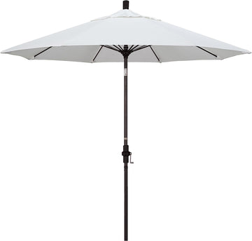California Umbrella GSCUF908117-5404 9' Round Aluminum Pole Fiberglass Rib Market Umbrella, Sunbrella Natural