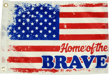 Taylor Made Home of The Brave Flag 12" x 18"