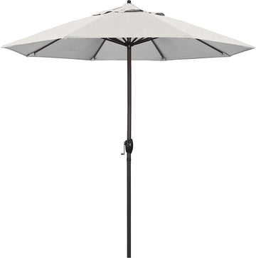 California Umbrella ATA908117-F77 9' Round Aluminum Market Umbrella, Olefin Woven Granite