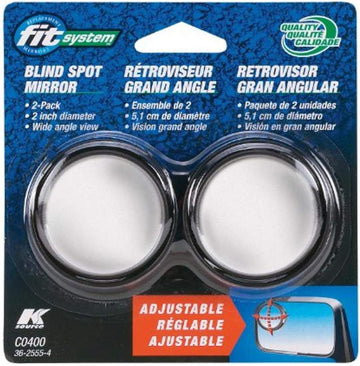 Fit System C0400 Driver Passenger Side Stick-On Adjustable Blind Spot Mirrors Pack of 2 ( Packaging may vary )
