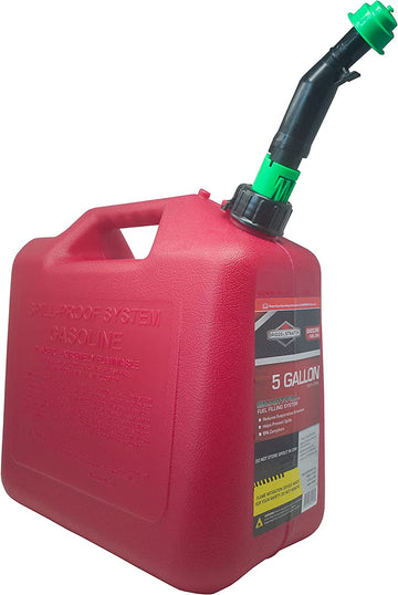 Briggs & Stratton Five Gallon Gas Can, EPA Approved, Smart Fill Spout, and Fire Mitigation (FMD) Compliant