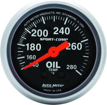Auto Meter 3341 Sport-Compact Mechanical Oil Temperature Gauge