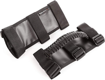 Rugged Ridge 13505.30 Grab Handles, Paracord 1959-1966 Jeep CJ3 Pair Roll Bar Mount Black/Black