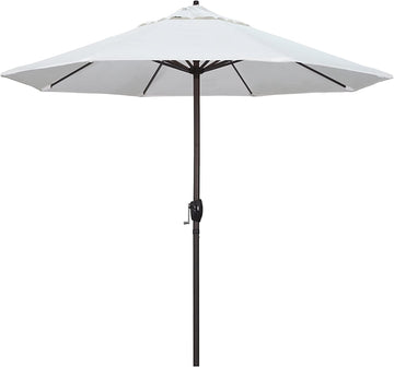 California Umbrella ATA908117-F04 9' Round Aluminum Market Umbrella, White Olefin