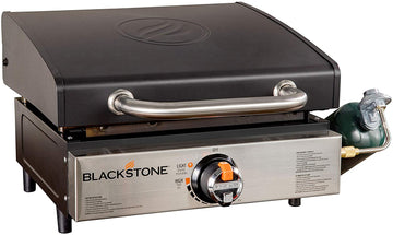 Blackstone 1814 Tabletop Griddle-17 Inch Propane Gas Hood Portable Flat top 17” Griddle-Rear Grease Trap for Kitchen, Camping, Outdoor, Tailgating, or Picnicking, 17 Inch, Black 17" with Hood (Rear Grease)