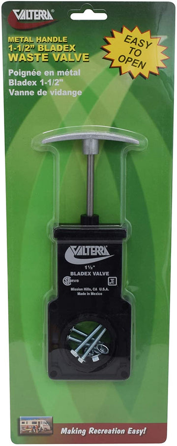 Valterra T1001VPM Bladex 1-1/2" Waste Valve Body with Metal Handle 1-1/2 Inch