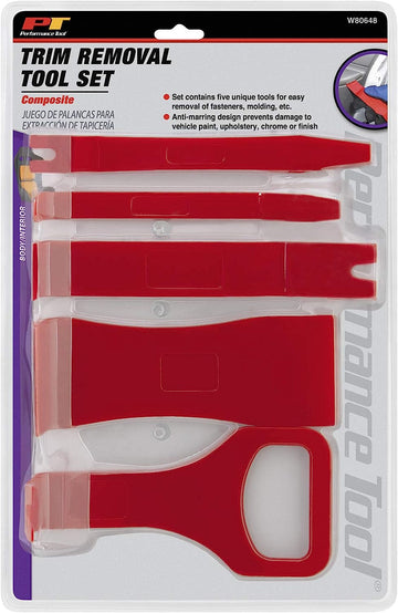 Performance Tool W80648 Composite Trim Removal Tool Kits for Fasterners, Molding and More Composite Trim Removal Tool Set