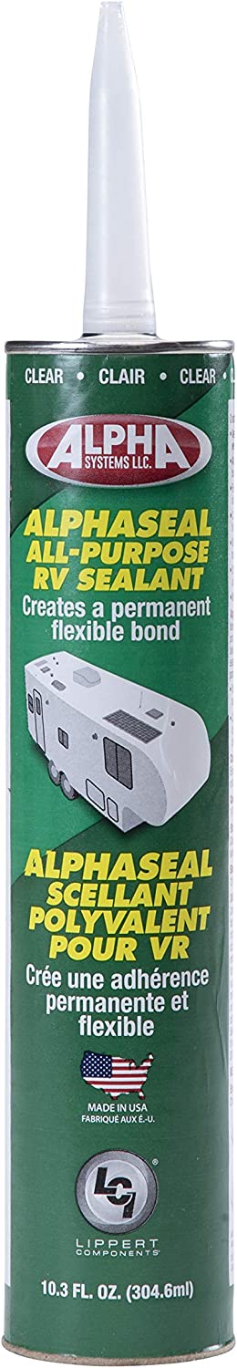 Lippert Components N2100 Alphaseal All Purpose RV Sealant - 10.3 Oz. Tube, Clear (N210005TLCI)