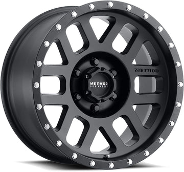 Method Race Wheels Mesh Matte Black Wheel with Stainless Steel Accent Bolts (18x9"/6x5.5") -12 mm offset