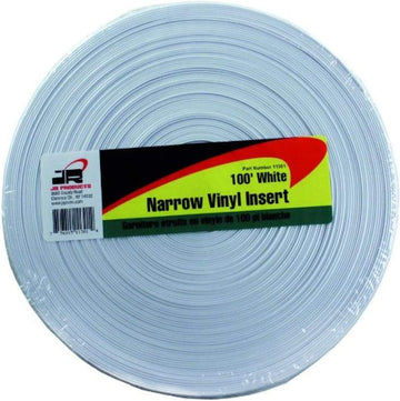 JR Products 11301 White 100' Narrow Vinyl Insert