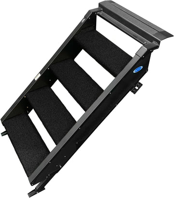 Prest-O-Fit 2-0530 Trailhead RV Step Rug for MORryde StepAbove - 4-Step, 19.5" W x 8" or 10.5" D, Obsidian Black