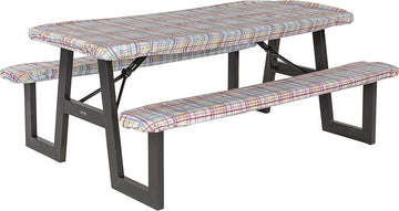 Lippert 2022107833 3 Pc Picnic Table Cover Set - Plaid Print