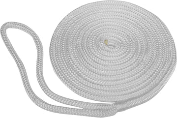 Taylor Made Products Premium Double Braided Nylon Dock Line, 25', 3/8", White