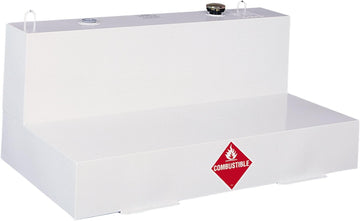 Delta 488000 White Steel L-Shaped Low-Profile Transfer Tank Truck Box - 76 Gallon Capacity