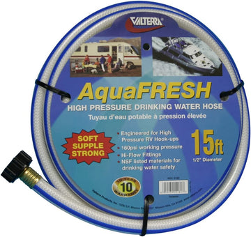 Valterra W01-5180 White 1/2" x 15' Drinking Water Hose 1/2 Inch x 15 Inch White