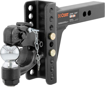 CURT 45907 Adjustable Pintle Hitch Combination, 2-Inch Receiver, 6-Inch Drop, 2-5/16-Inch Ball, 13,000 lbs