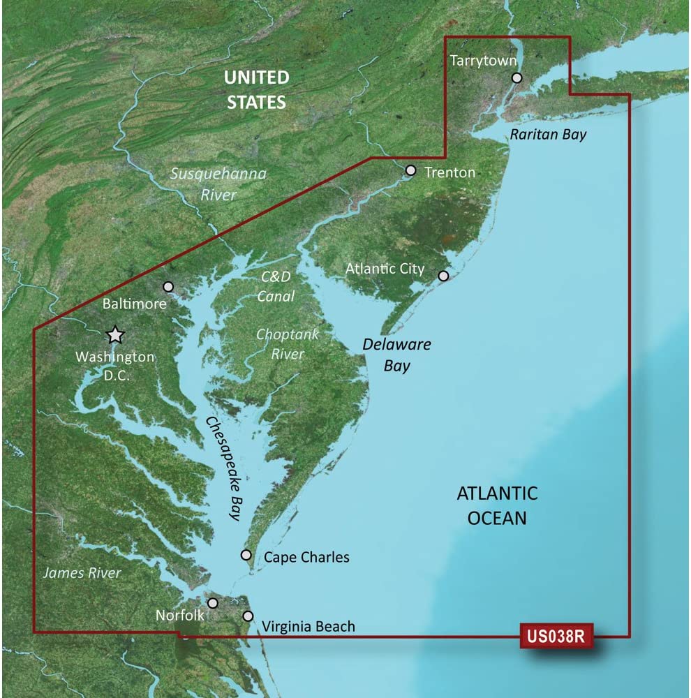 Garmin BlueChart g2 Vision New York to Chesepeake Saltwater Map microSD Card