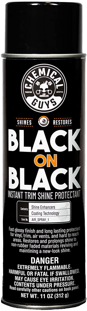 Chemical Guys AIRSPRAY1 Black On Black Instant Shine Interior & Exterior Spray Dressing ( 1 Pack) 312 g (Pack of 1) Black