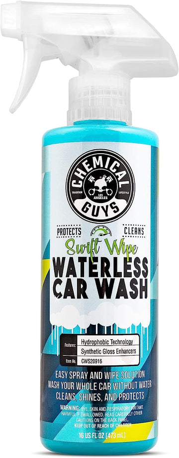 Chemical Guys CWS20916 Swift Wipe Sprayable Waterless Car Wash, Easily Clean - Just Spray & Wipe, Safe for Cars, Trucks, Motorcycles, RVs & More, 16 fl. Oz 16 oz