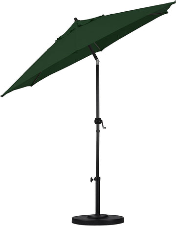 Astella 9' Rd Crank Open Tilting Market Umbrella, Hunter Green