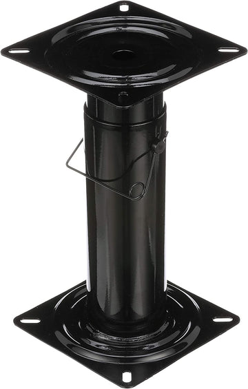 Attwood 91320-ADJ Swivl-Eze Adjustable Pedestal, Height Adjustable 11 ½-17 ½ Inches, for Boat Seat, Black Powder Coated