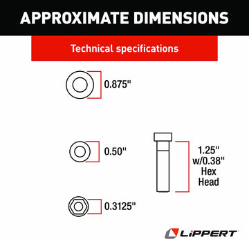 Lippert Components 216567 Electric Step Wet Bolt Kit