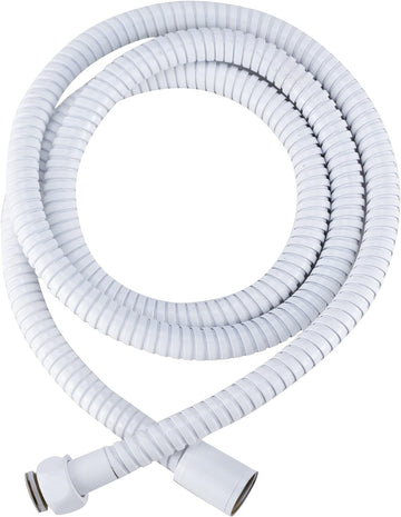 Dura Faucet (DF-SA200-WT) RV 60-inch Stainless Steel Shower Hose (White) Nickel,White