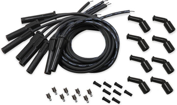 Holley EFI 561-110 LS Spark Plug Wire Set - Cut to Fit - Black with Black 135 degree boots
